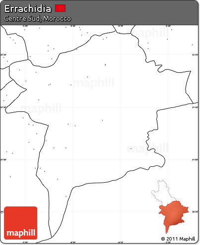 Blank Simple Map of Errachidia, no labels