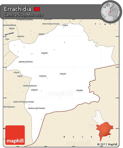 Classic Style Simple Map of Errachidia
