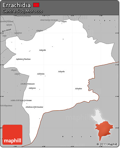 Gray Simple Map of Errachidia