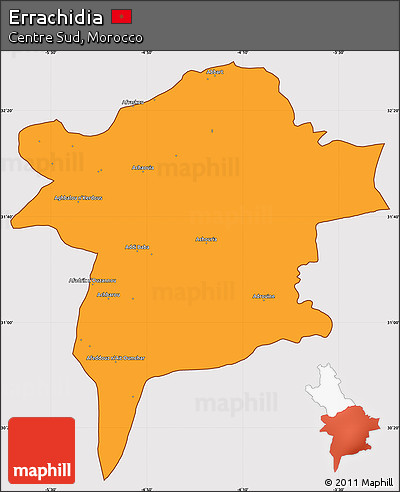 Political Simple Map of Errachidia, cropped outside