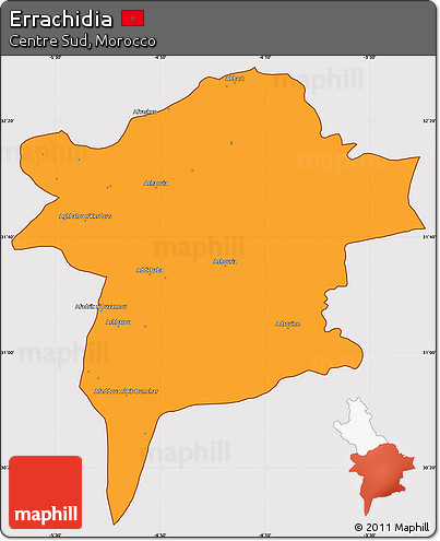 Political Simple Map of Errachidia, cropped outside