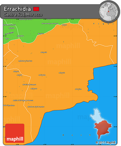 Political Simple Map of Errachidia