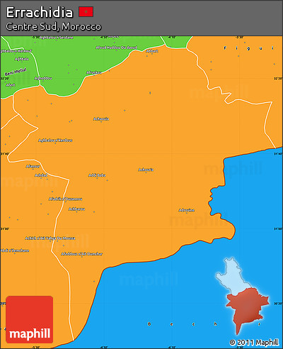 Political Simple Map of Errachidia