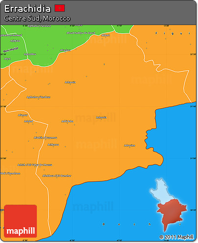 Political Simple Map of Errachidia