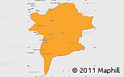 Political Simple Map of Errachidia, single color outside, borders and labels