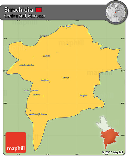 Savanna Style Simple Map of Errachidia, cropped outside