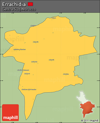 Savanna Style Simple Map of Errachidia, cropped outside