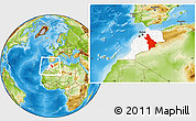 Physical Location Map of Centre Sud, highlighted country, within the entire country