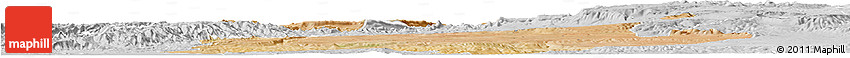 Satellite Horizon Map of Meknes, lighten, desaturated