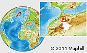 Physical Location Map of Meknes, highlighted parent region