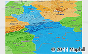 Political Shades Panoramic Map of Centre Sud