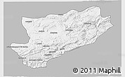 Gray 3D Map of Azilal, single color outside