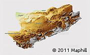 Physical 3D Map of Azilal, cropped outside