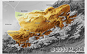 Physical 3D Map of Azilal, desaturated