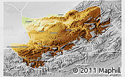 Physical 3D Map of Azilal, lighten, desaturated