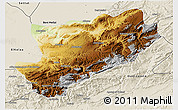 Physical 3D Map of Azilal, shaded relief outside