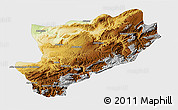Physical 3D Map of Azilal, single color outside