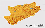 Political 3D Map of Azilal, single color outside