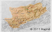Satellite 3D Map of Azilal, lighten, desaturated