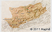 Satellite 3D Map of Azilal, lighten