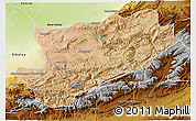 Satellite 3D Map of Azilal, physical outside