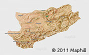 Satellite 3D Map of Azilal, single color outside