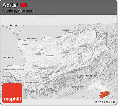 Silver Style 3D Map of Azilal