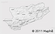 Silver Style 3D Map of Azilal, single color outside