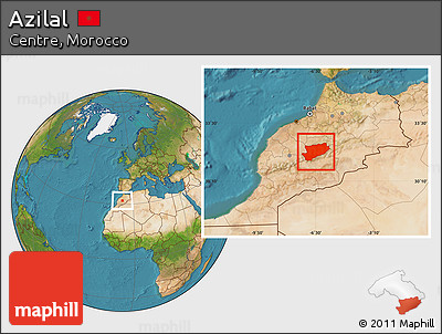 Satellite Location Map of Azilal