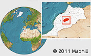 Satellite Location Map of Azilal, highlighted country