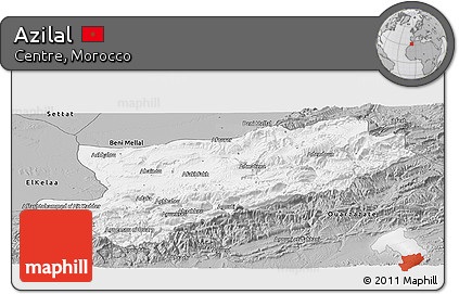 Gray Panoramic Map of Azilal