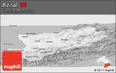 Gray Panoramic Map of Azilal