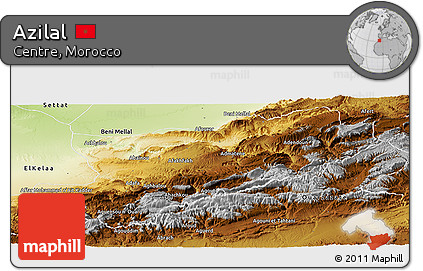 Physical Panoramic Map of Azilal