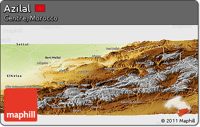 Physical Panoramic Map of Azilal