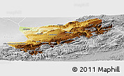 Physical Panoramic Map of Azilal, lighten, desaturated
