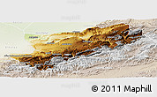 Physical Panoramic Map of Azilal, lighten