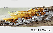 Physical Panoramic Map of Azilal, semi-desaturated