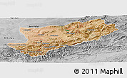 Satellite Panoramic Map of Azilal, desaturated