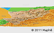 Satellite Panoramic Map of Azilal, political outside