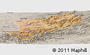Satellite Panoramic Map of Azilal, semi-desaturated