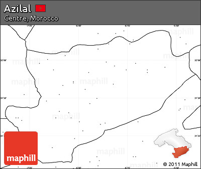Blank Simple Map of Azilal, no labels