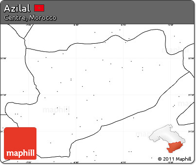 Blank Simple Map of Azilal, no labels