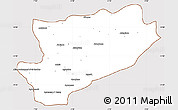 Classic Style Simple Map of Azilal, cropped outside