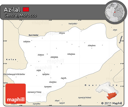 Classic Style Simple Map of Azilal