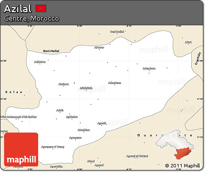 Classic Style Simple Map of Azilal