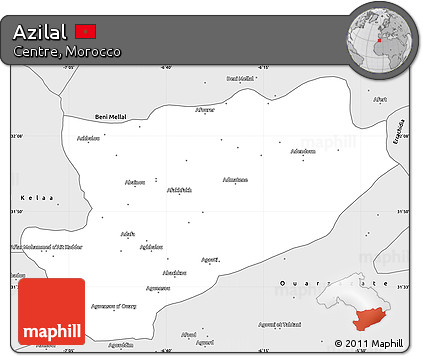 Silver Style Simple Map of Azilal