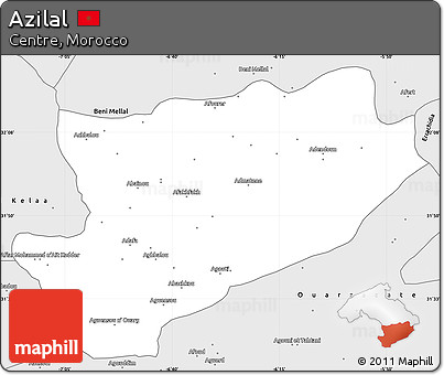 Silver Style Simple Map of Azilal