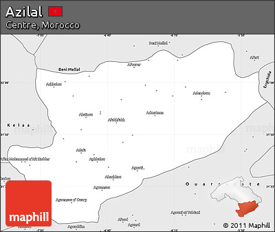 Silver Style Simple Map of Azilal