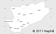 Silver Style Simple Map of Azilal, single color outside
