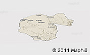 Shaded Relief Panoramic Map of Ben Slimane, cropped outside